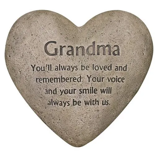 ' Grandma Cement Heart Memorial (Pack of 2)