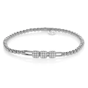 0.24ctw, 18K White Gold Tresore Stretch Bracelet