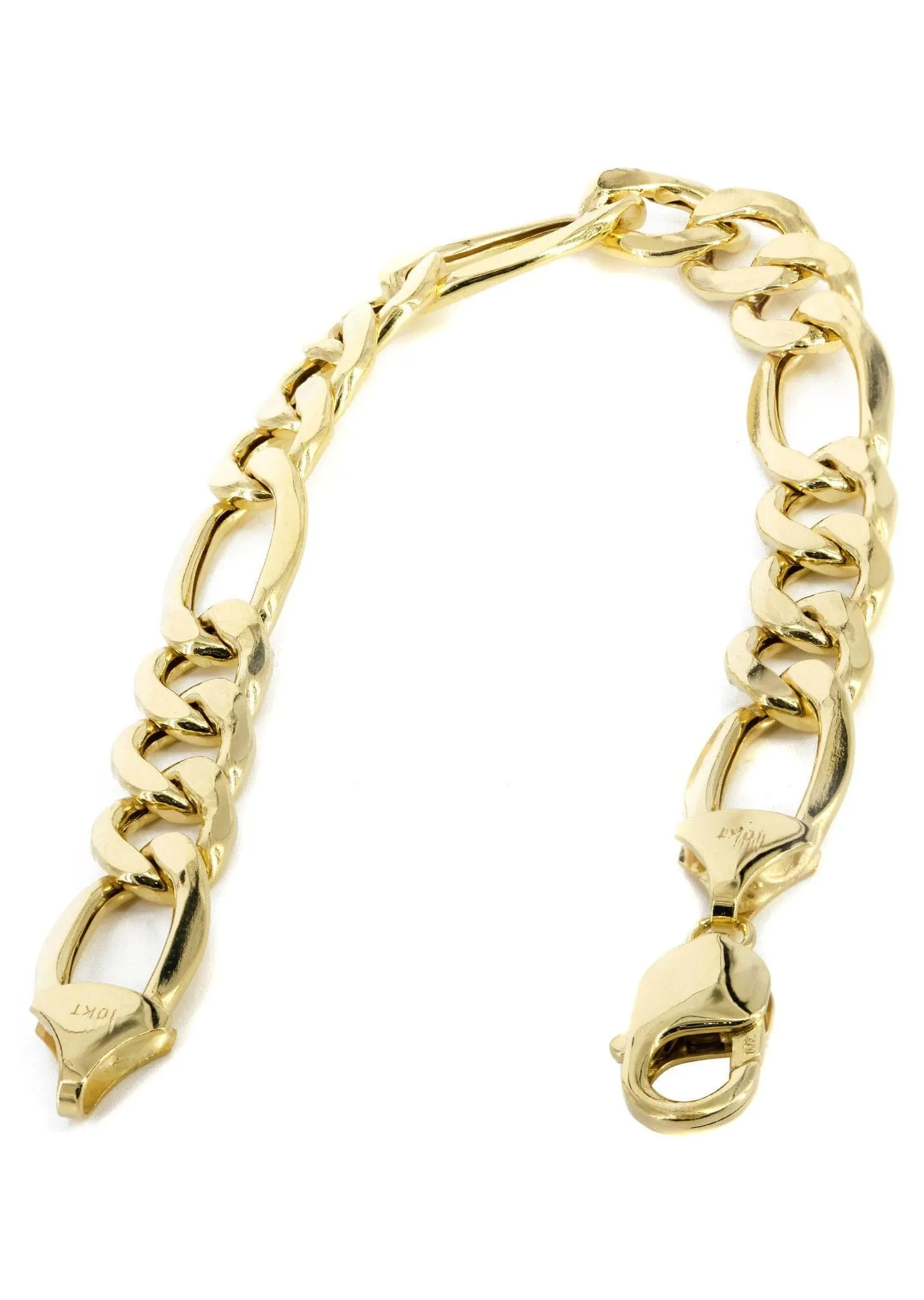 10K Gold Bracelet Solid Figaro