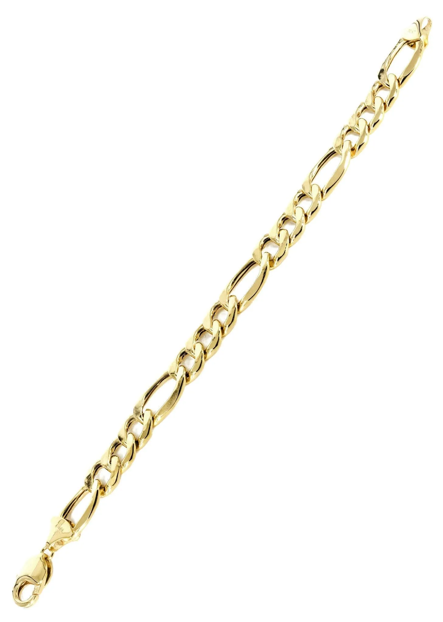 10K Gold Bracelet Solid Figaro