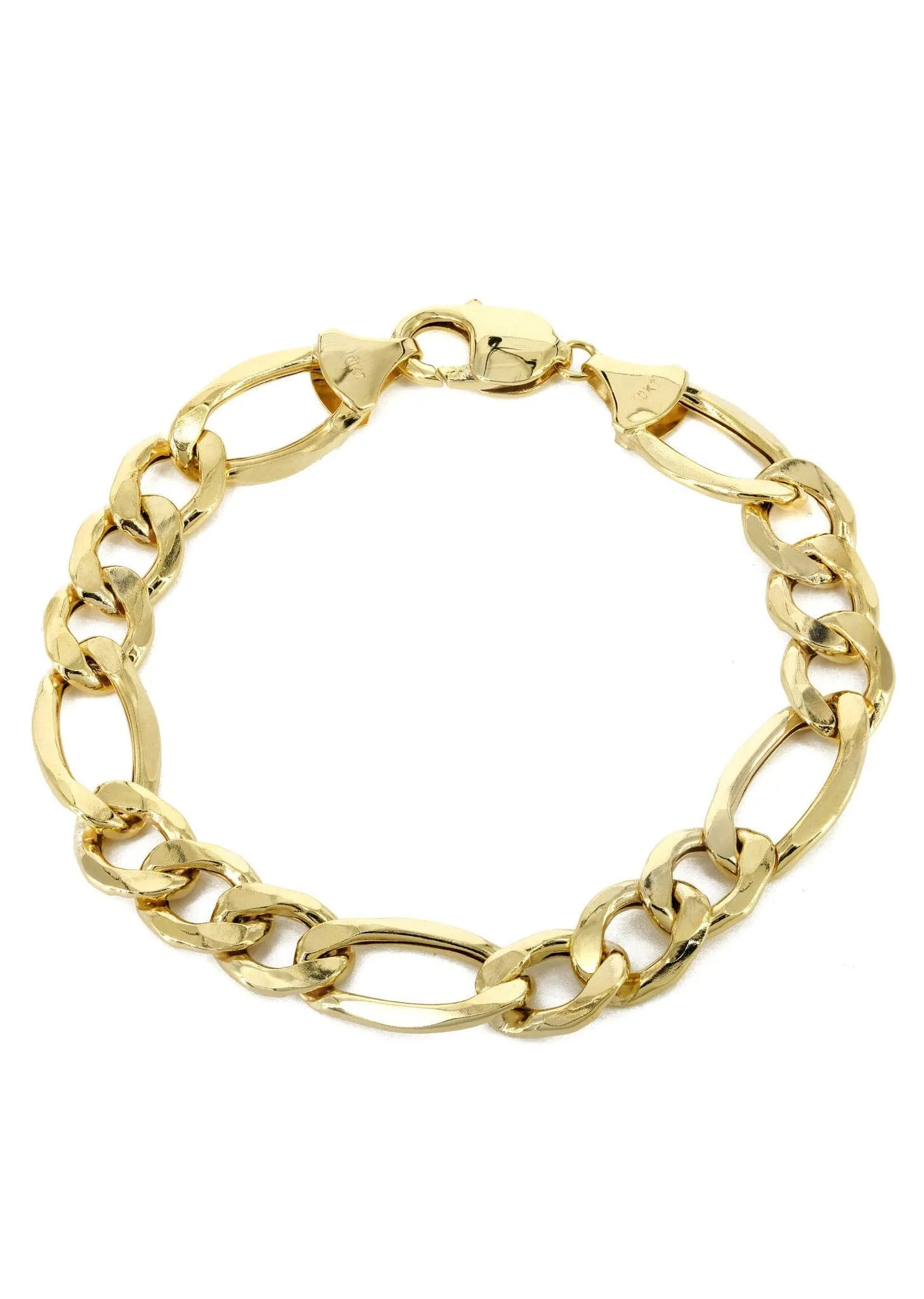 10K Gold Bracelet Solid Figaro