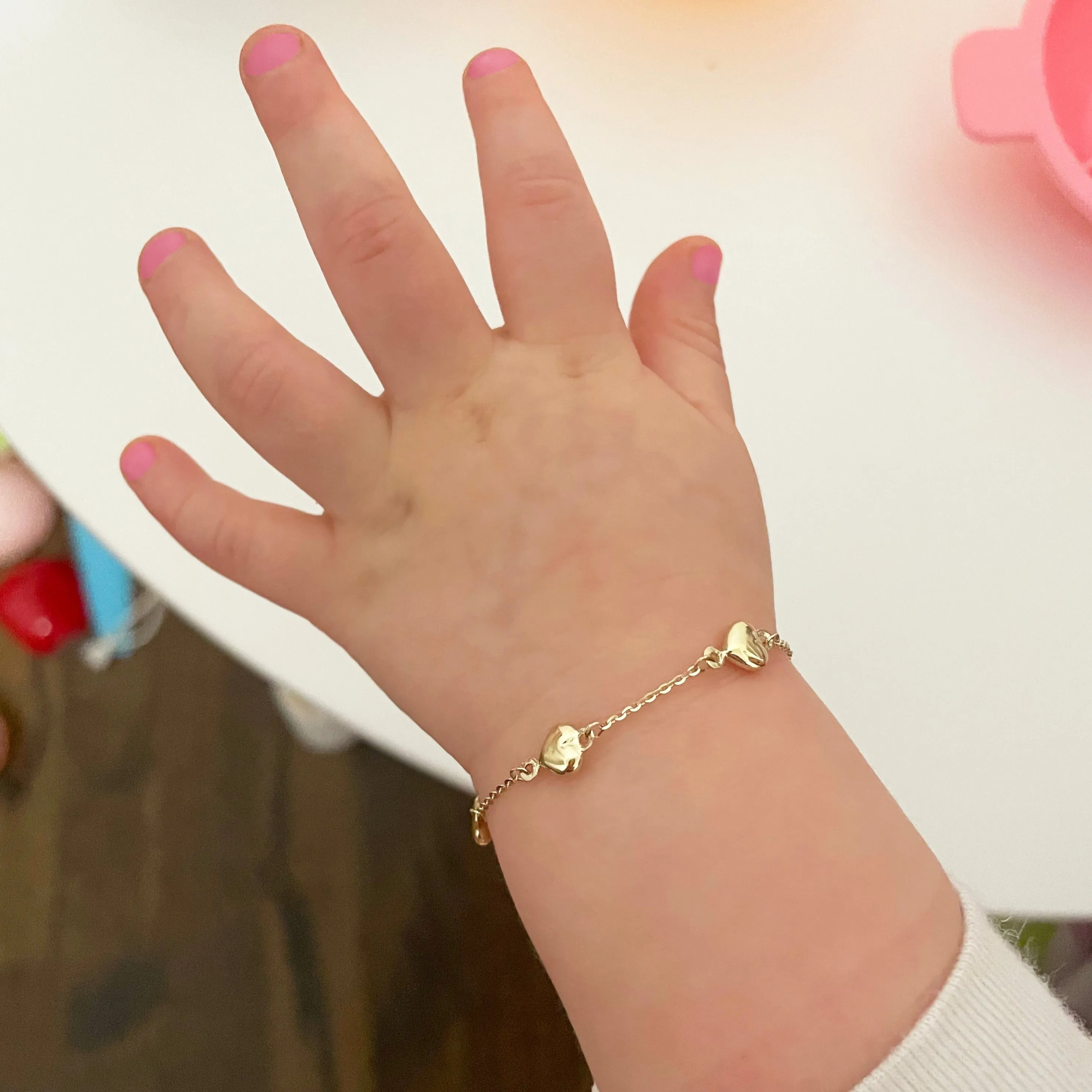 14K GOLD BABY HEART BRACELET