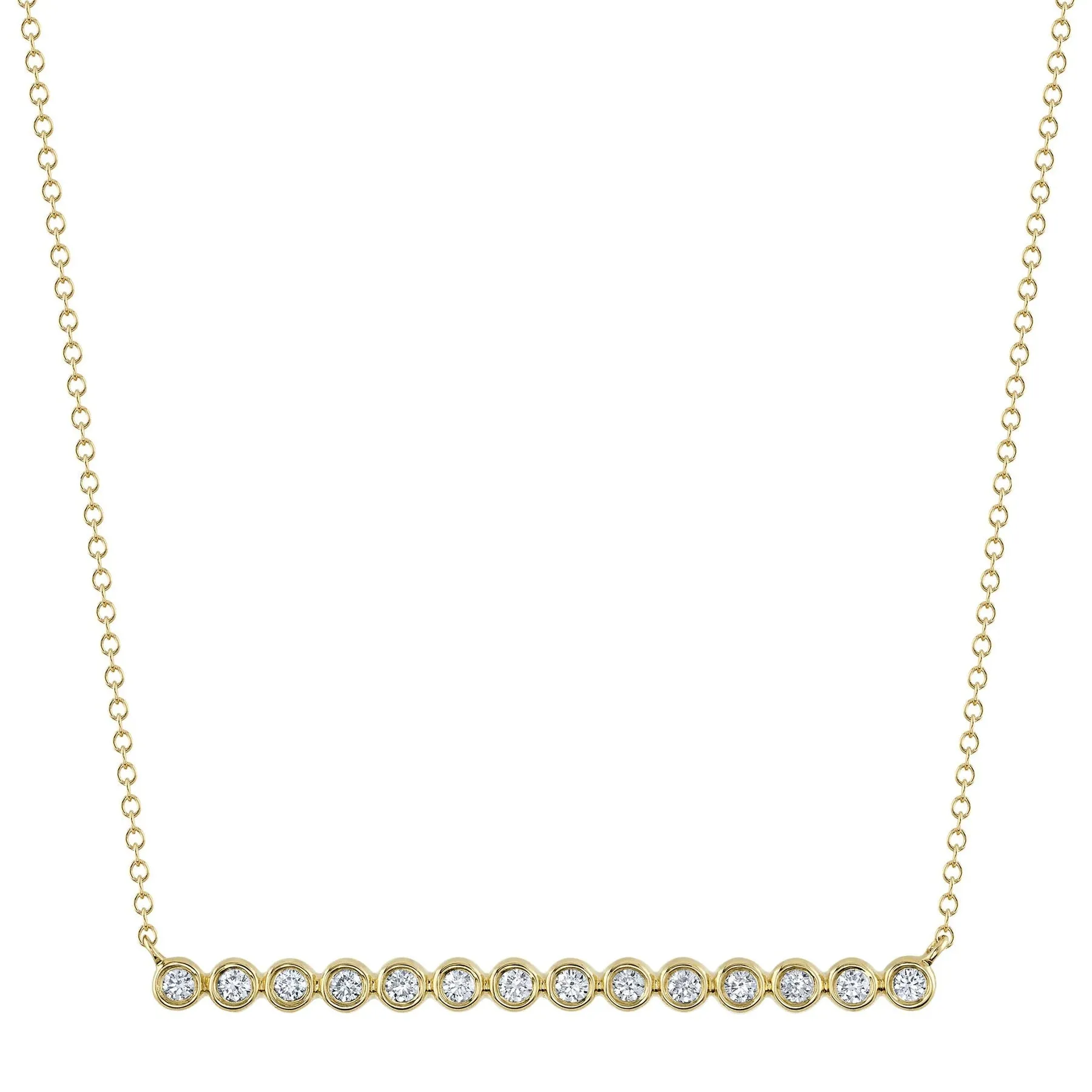 14K GOLD DIAMOND BIANCA BEZEL NECKLACE