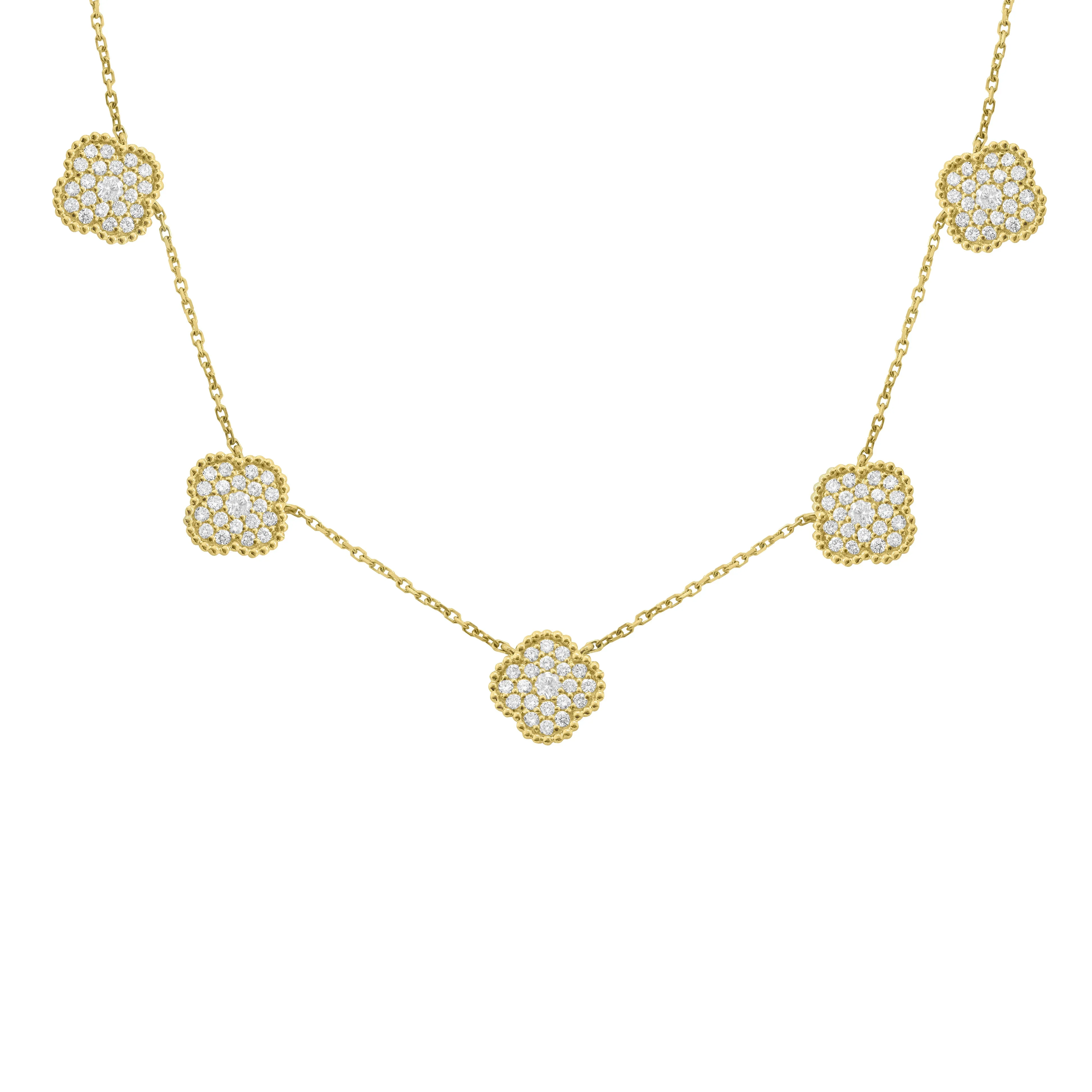 14K GOLD DIAMOND BIANCA CLOVER NECKLACE