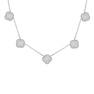 14K GOLD DIAMOND BIANCA CLOVER NECKLACE