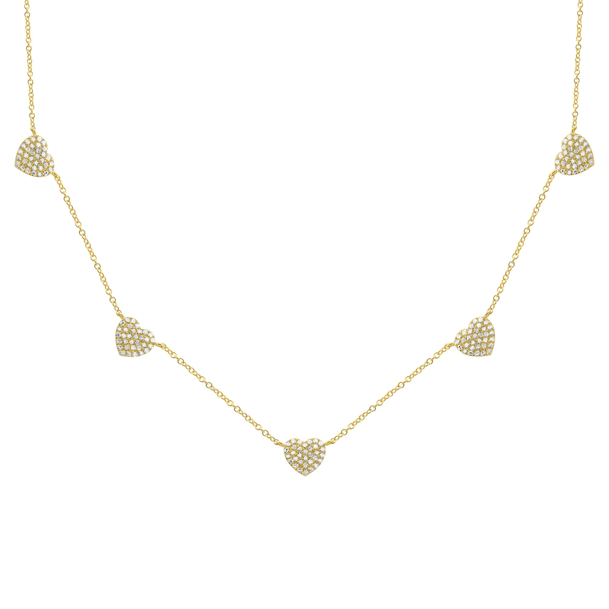 14K GOLD DIAMOND BLAIRE FIVE HEART NECKLACE