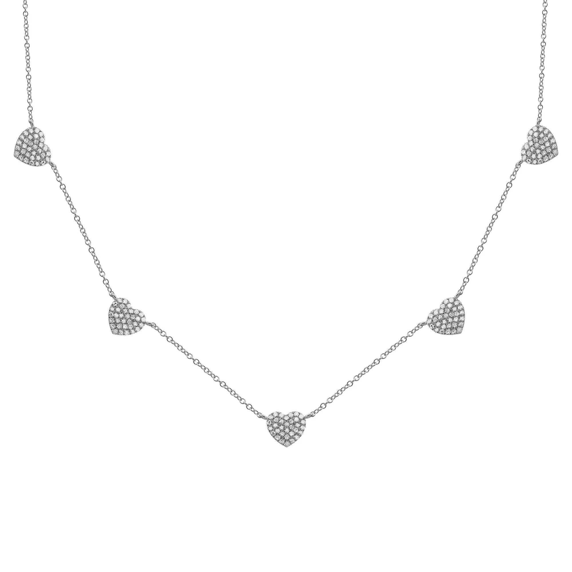 14K GOLD DIAMOND BLAIRE FIVE HEART NECKLACE