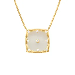 14K GOLD DIAMOND CARLY SQUARE NECKLACE