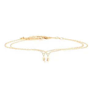 14k Itty Bitty Best Babe Charm Bracelet Set