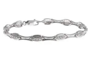 18ct White Gold Stone Set Bracelet (11.7g) LBR-1121