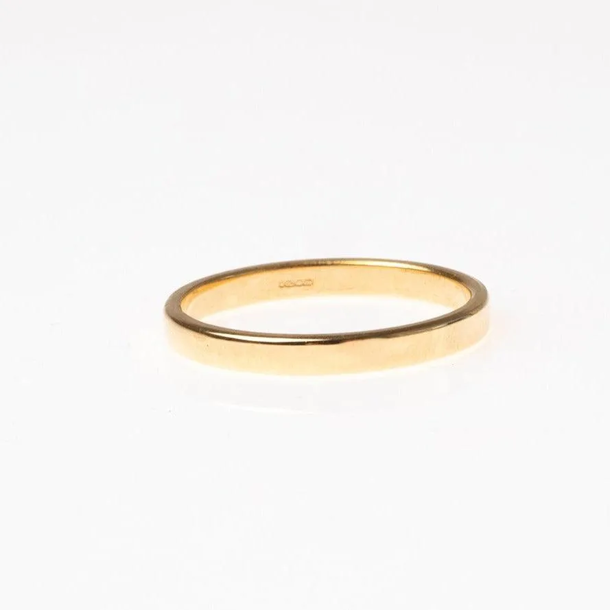 18ct Yellow Gold Flat Shape Wedding Band 7814