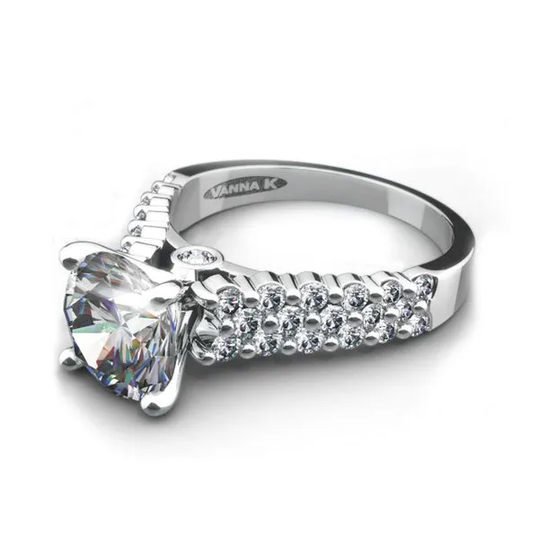 18K White Gold Diamond Engagement Ring