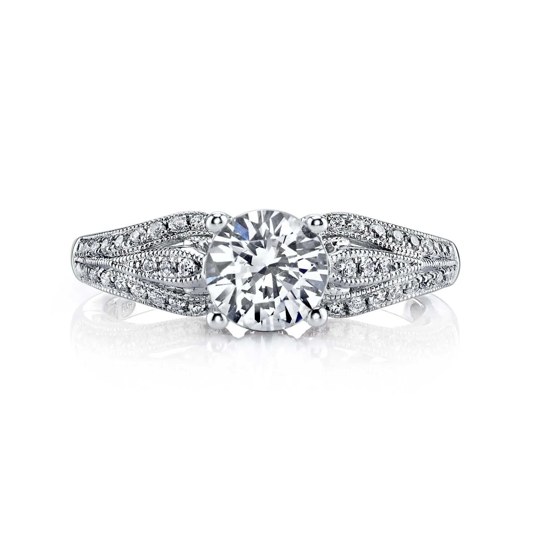 18K White Gold Halo Diamond Engagement Ring