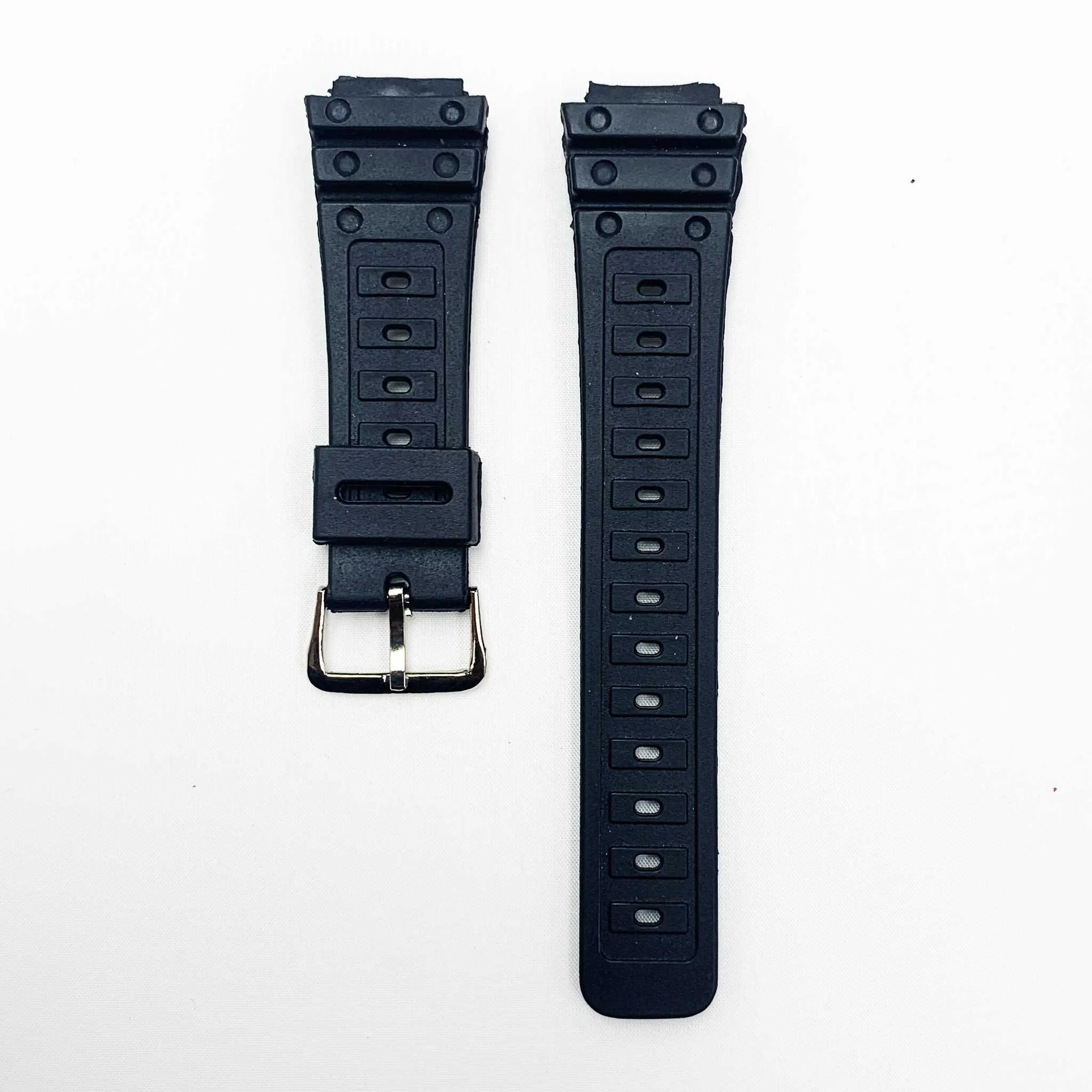 18MM PVC Plastic Watch Band Black Plain Narrow Special Fitting for Casio Timex Seiko Citizen Iron Man Watches