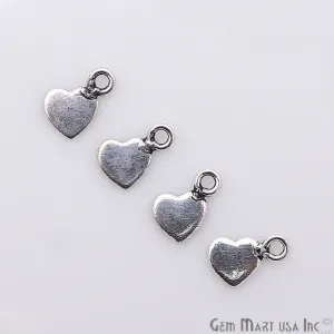 5pc Lot Heart Shape Oxidized 9x6mm Charm For Bracelets & Pendants