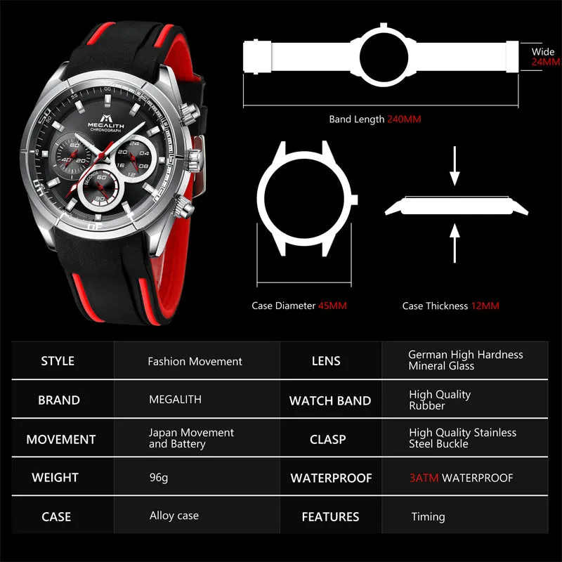 8049M | Quartz Men Watch | Rubber Band