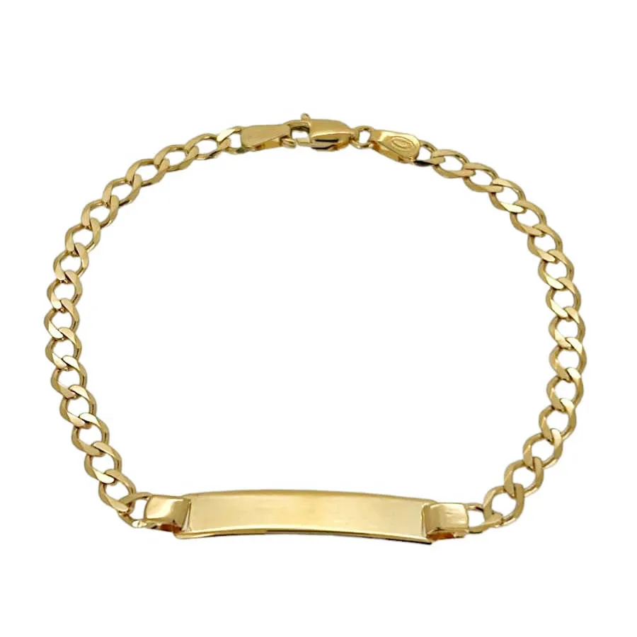 9ct Solid Yellow Gold Curb ID Bracelet 7.5 Inches .375