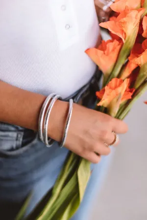 All That Glitter Jelly Bangle Set in Silver