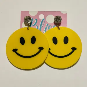 Big Yellow Smile Acrylic Statement Earrings