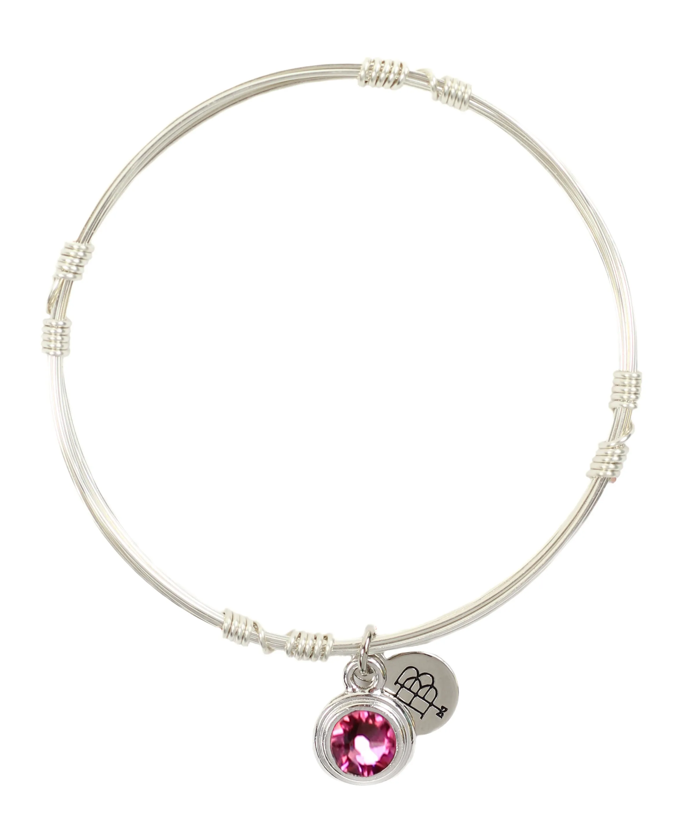 Birthstone Bangle Stacker - Silver