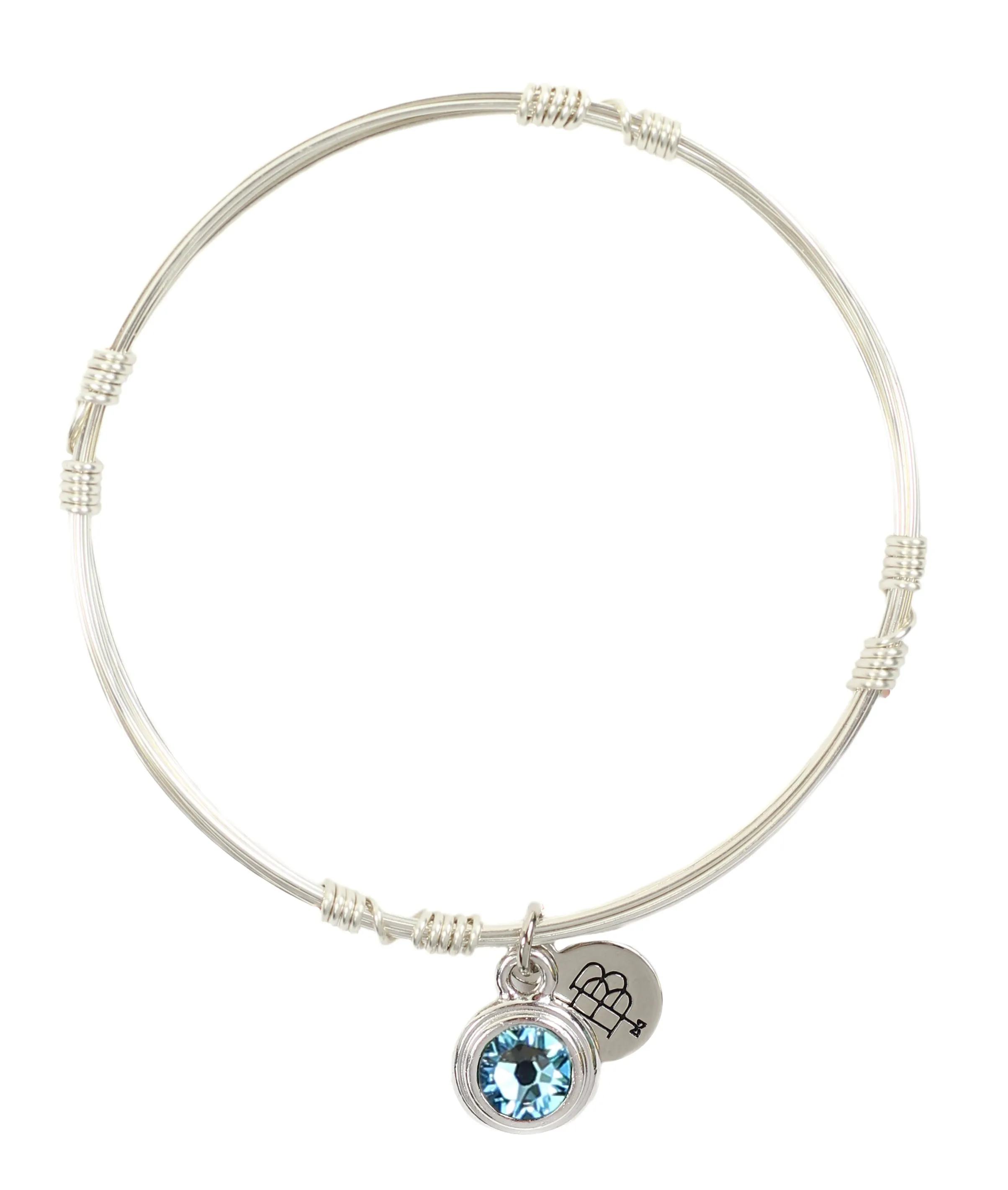 Birthstone Bangle Stacker - Silver