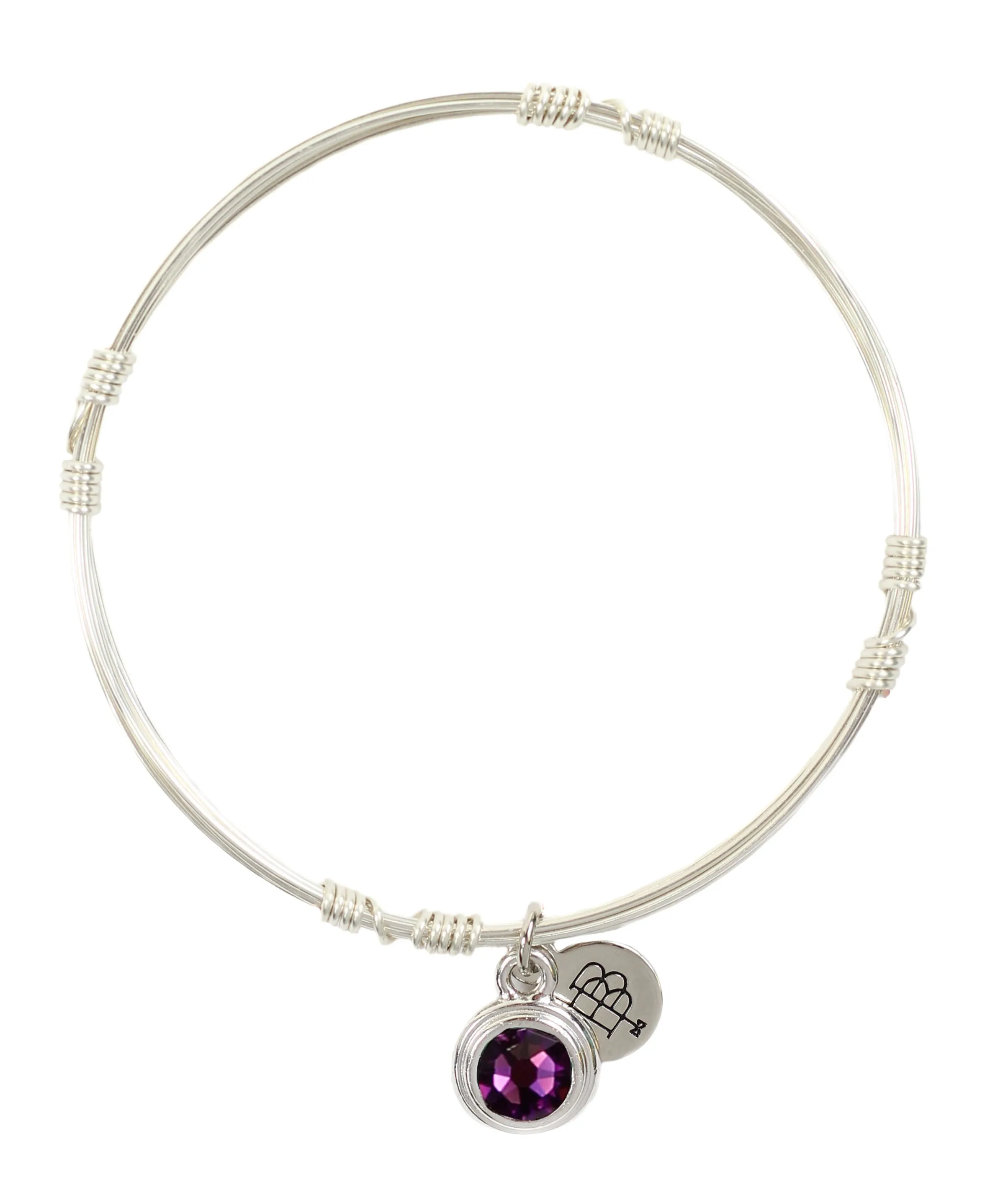 Birthstone Bangle Stacker - Silver