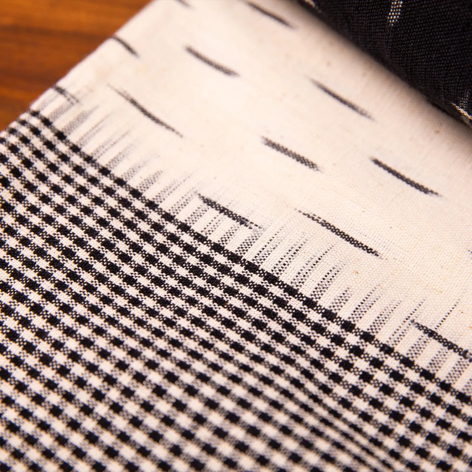 Black and White Handwoven Ikat Pattern Bedcover