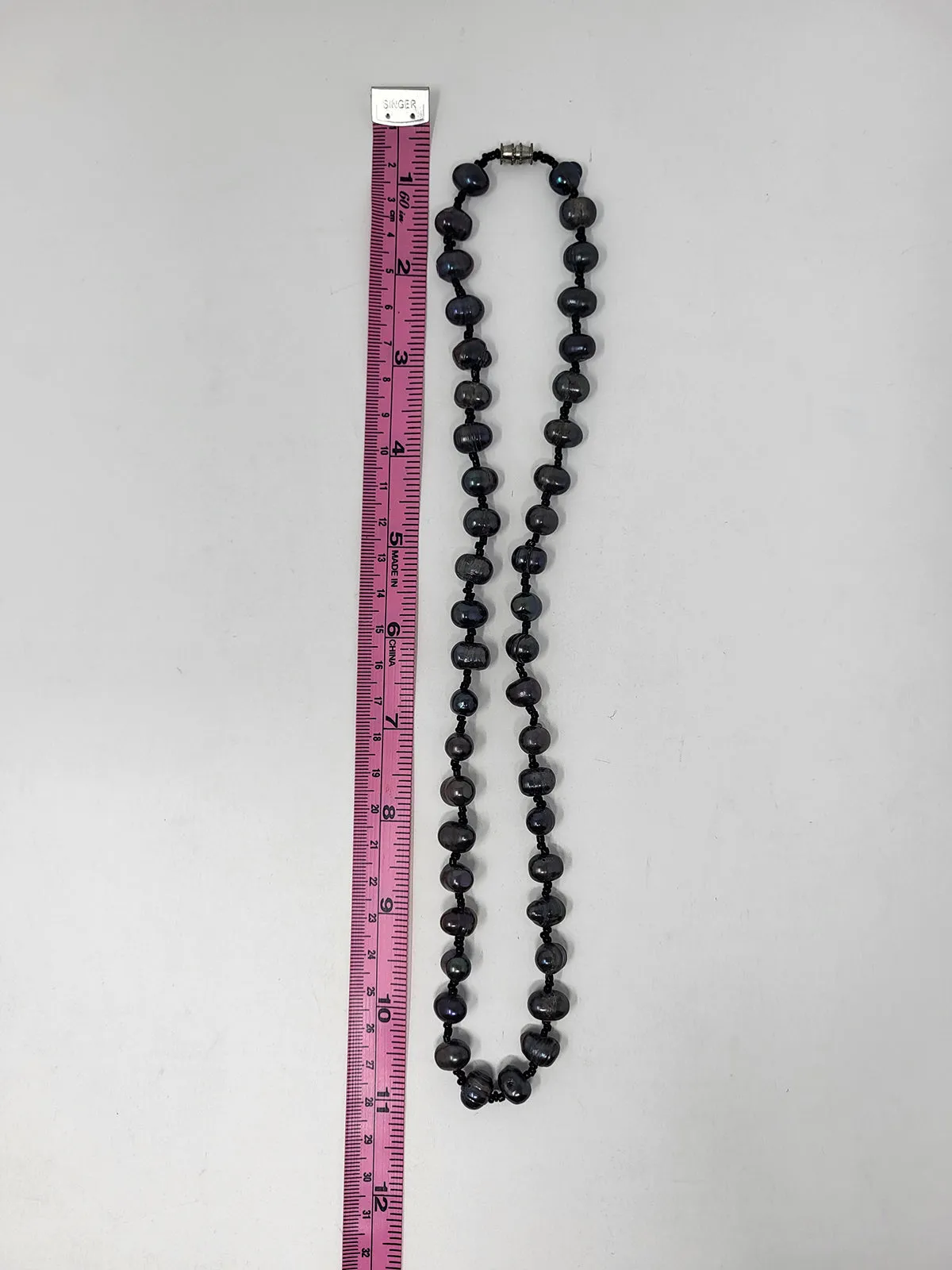 Charcoal & Black Pearl Necklace