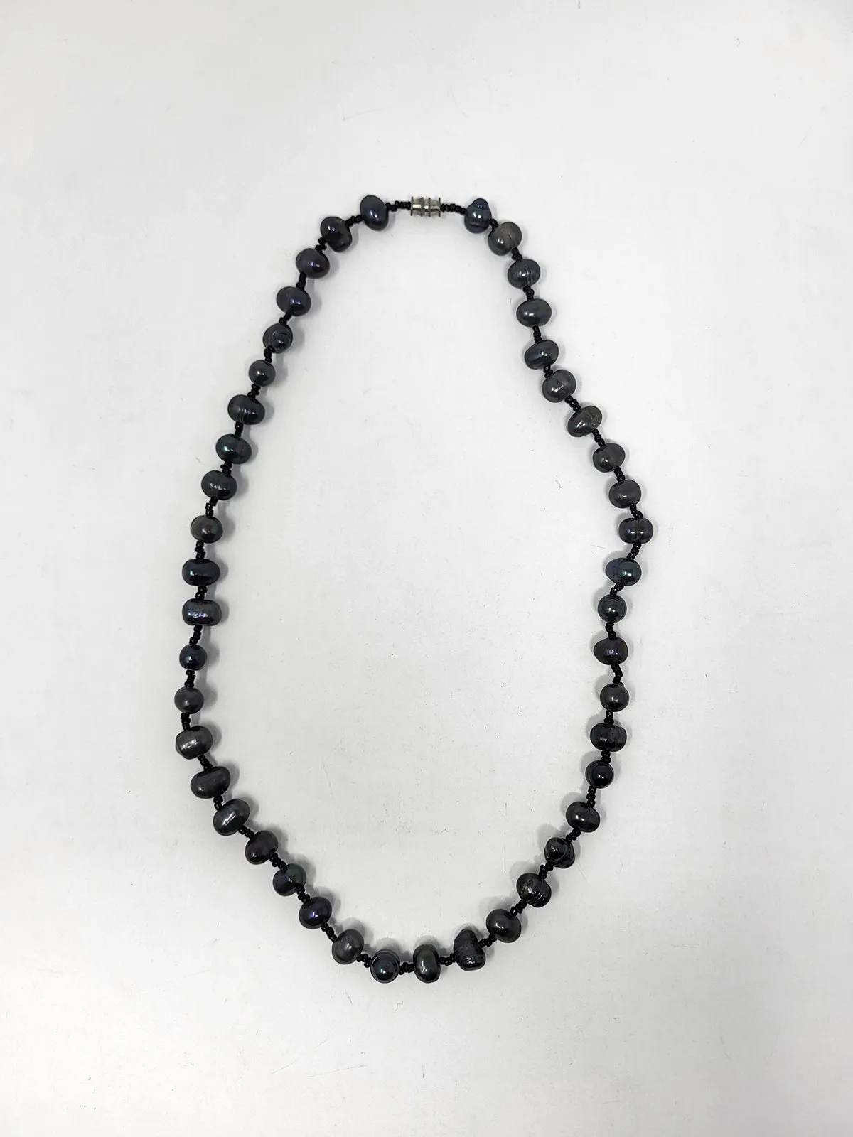 Charcoal & Black Pearl Necklace