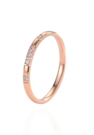 Claudia Cubic Zirconia Band Ring in Gold