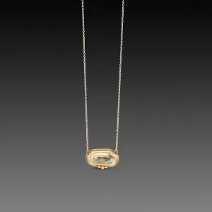 Clear Topaz Necklace with Diamond Trio