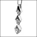 Cubic Zirconia Cz 1 Ct 3 Round Stone Pendant