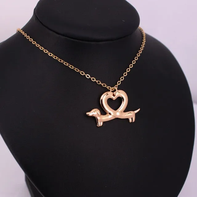 Dachshund Heart Shape Necklace