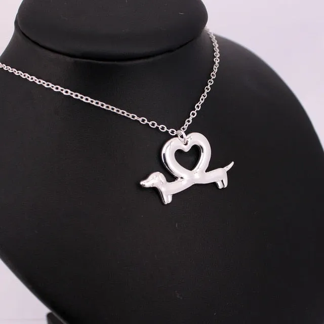 Dachshund Heart Shape Necklace