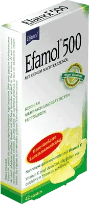 EFAMOL 500, evening primrose oil, vitamin E (alpha tocopheryl acetate)