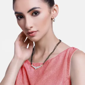 Estele Gold & Rhodium Plated Gorgeous Mangalsutra Necklace Set with Austrian Crystals for Women