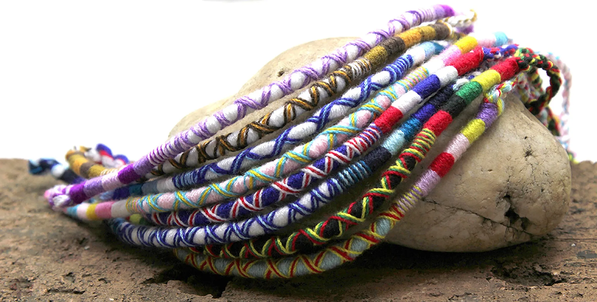 Friendship Round Woven Cotton Bracelet 6 Pcs. PACK