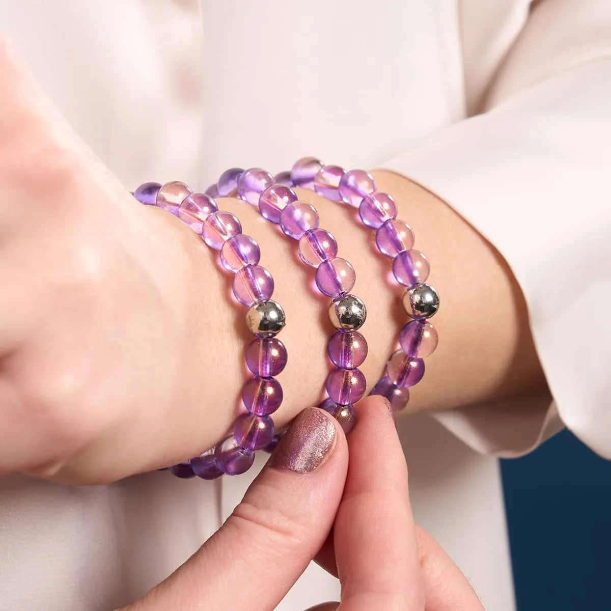 Grape Soda | Shimmer Glass Bracelet