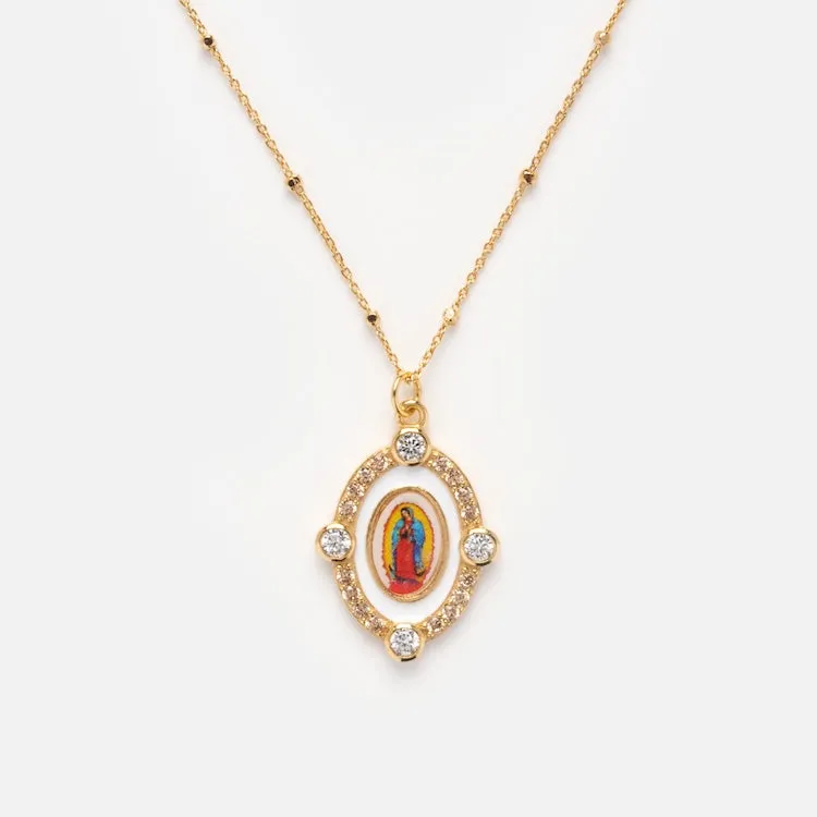 Guadalupe White Enamel Necklace