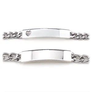 His and Hers ( Heart Cut Out)  Boxed ID Bracelets