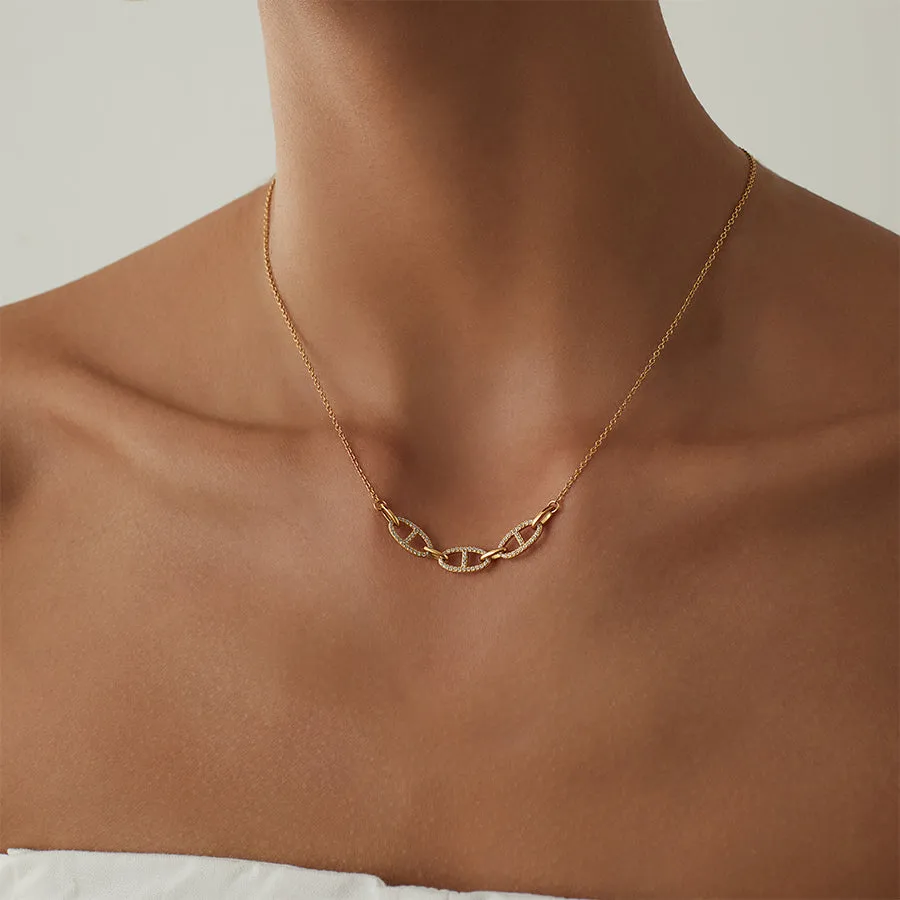 Link Anchor 14K Gold Vermeil Necklace