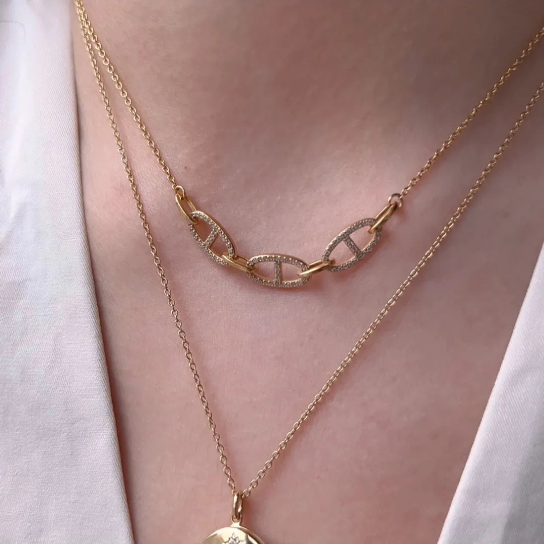 Link Anchor 14K Gold Vermeil Necklace