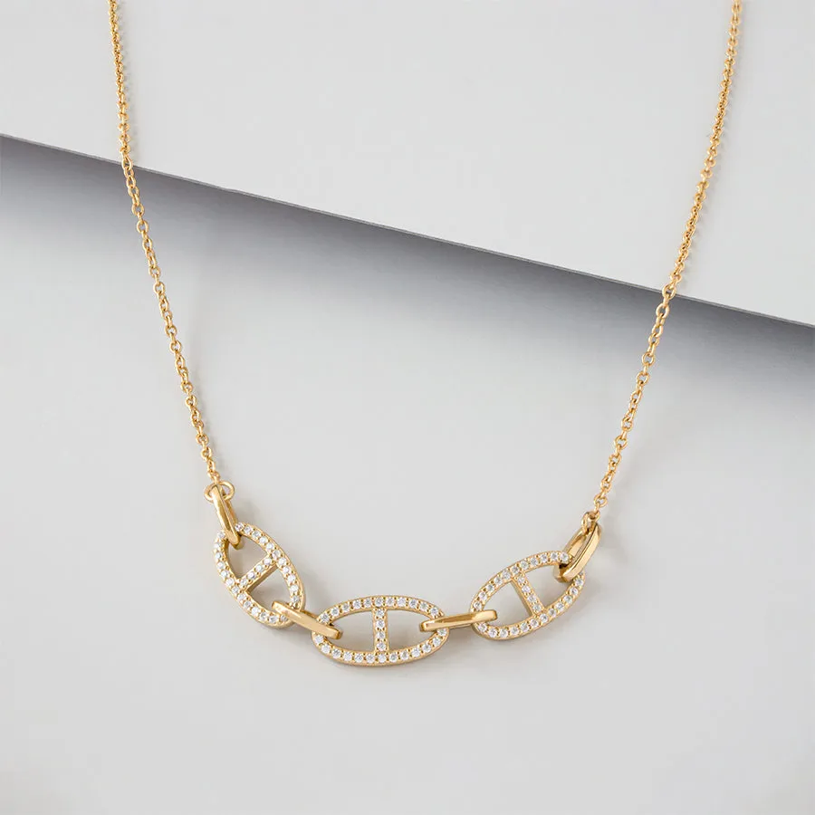 Link Anchor 14K Gold Vermeil Necklace