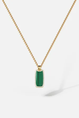 Malachite Medal Adjustable Necklace