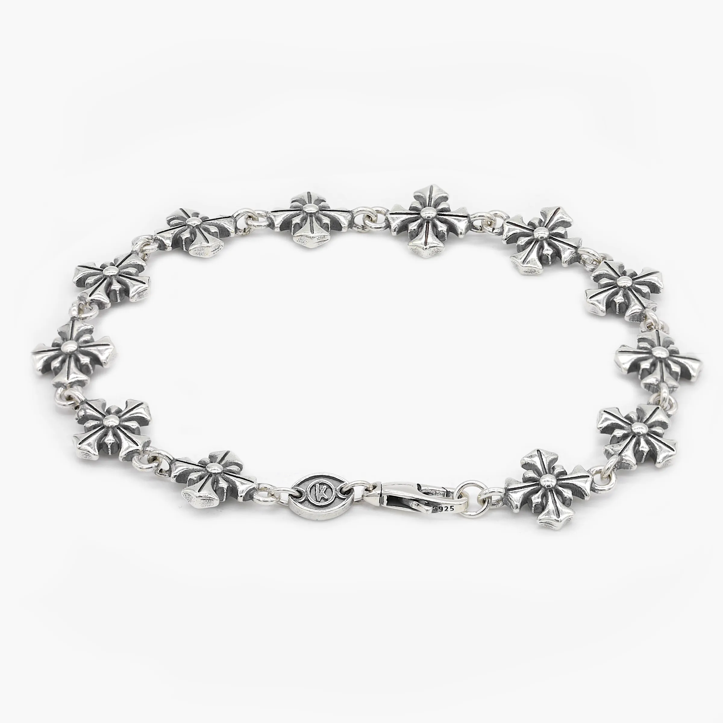 Maxi Patonce Cross Sterling Silver Chain Bracelet