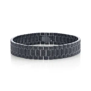 MEN'S BLACK DIAMOND TWINKLE RAIL LINK BRACELET