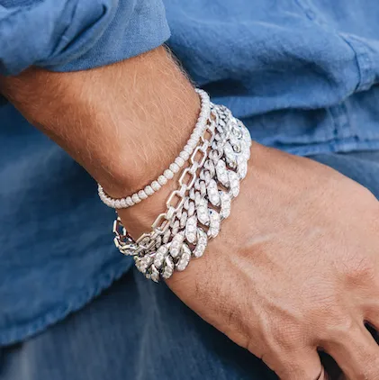 MEN'S DIAMOND PAVE BALL BRACELET