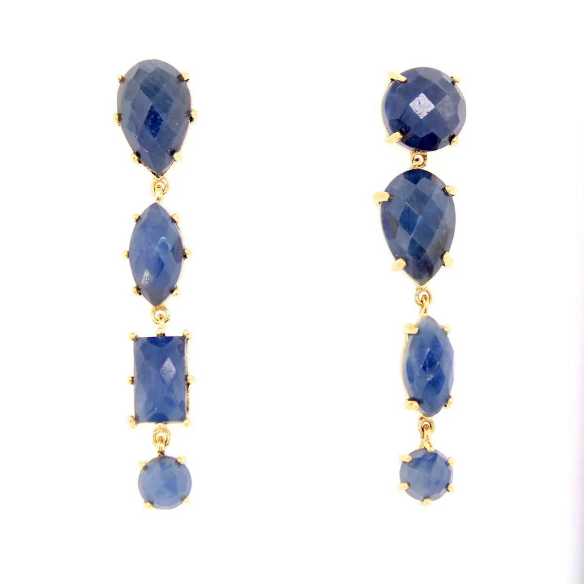 MISMATCH STYLE SAPPHIRE DANGLE EARRINGS