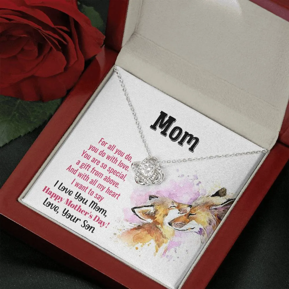 Mom You Are So Special Love Knot Necklace