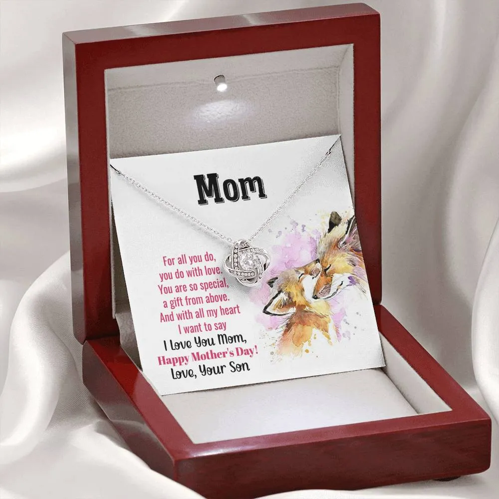 Mom You Are So Special Love Knot Necklace